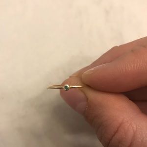 Zoe Chicco 14K Tiny Emerald Bezel Ring